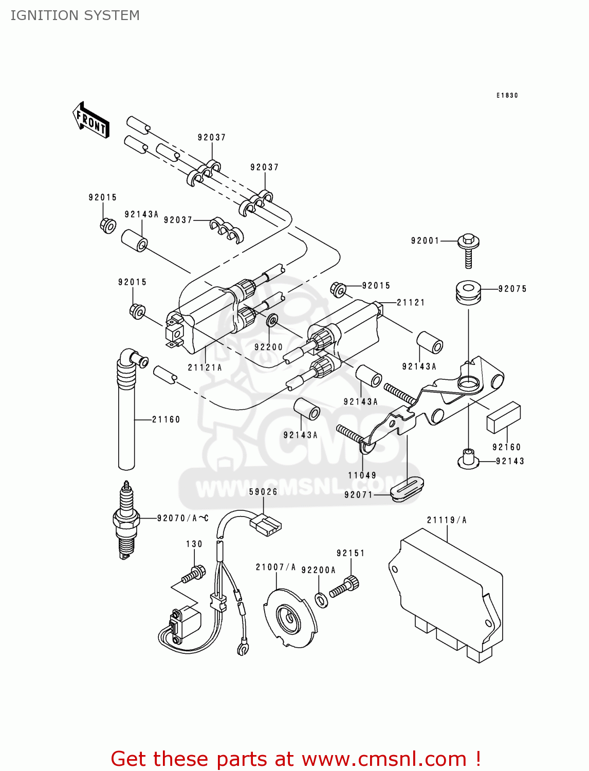 IGNITION SYSTEM ZX750N1 NINJA ZX7RR 1996 EUROPE UK FR AR FG IT