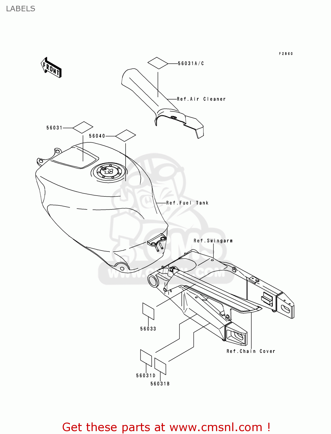 LABELS ZX750N1 NINJA ZX7RR 1996 EUROPE UK FR AR FG IT