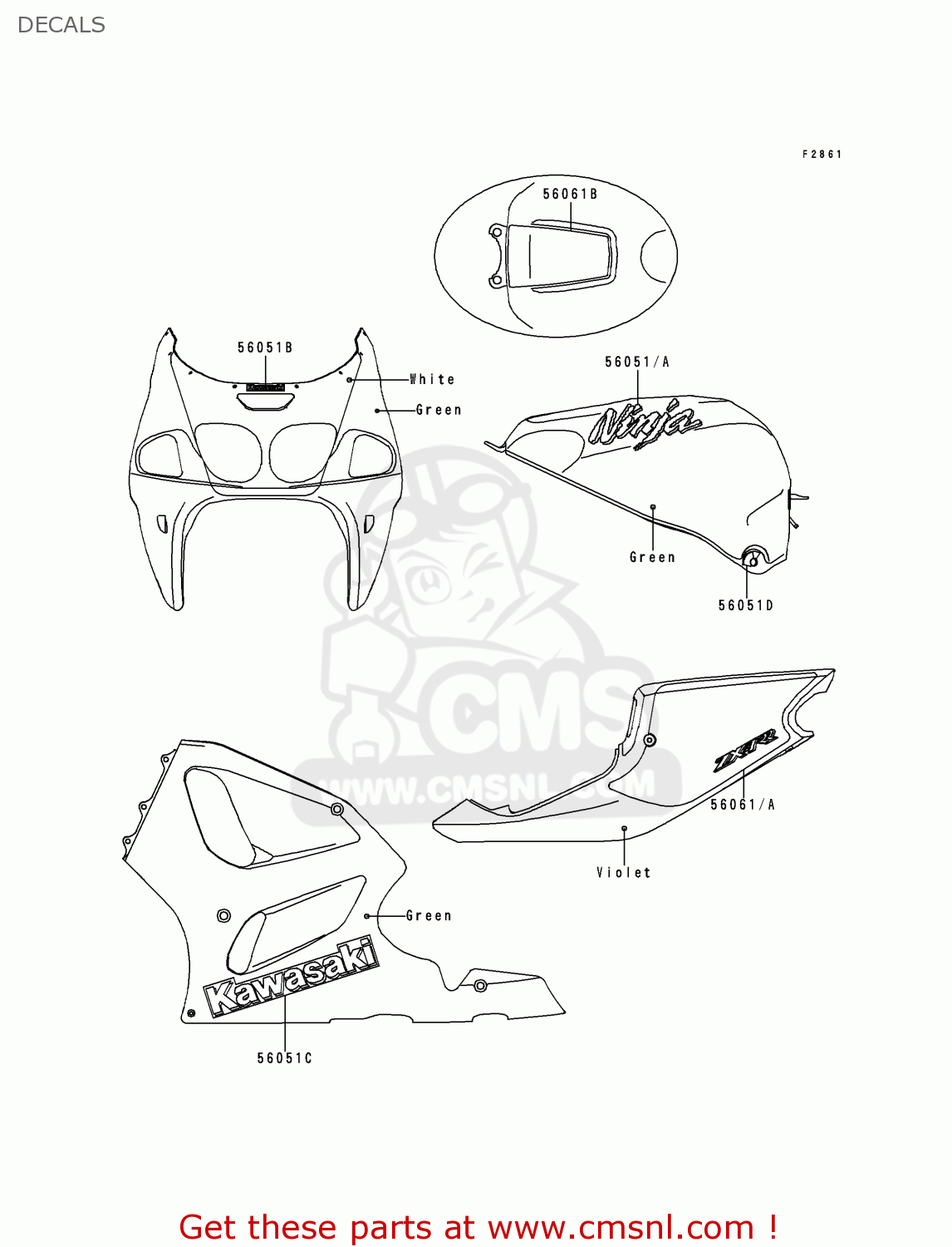 DECALS ZX750N1 NINJA ZX7RR 1996 EUROPE UK FR AR FG IT