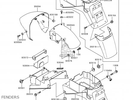 FENDERS - ZX750N1 NINJA ZX7RR 1996 EUROPE UK FR AR FG IT