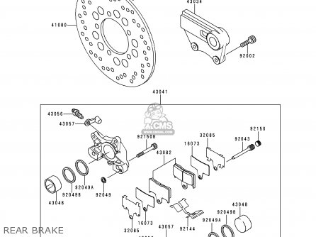 REAR BRAKE - ZX750N1 NINJA ZX7RR 1996 EUROPE UK FR AR FG IT
