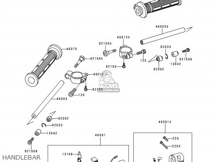 HANDLEBAR - ZX750N1 NINJA ZX7RR 1996 EUROPE UK FR AR FG IT