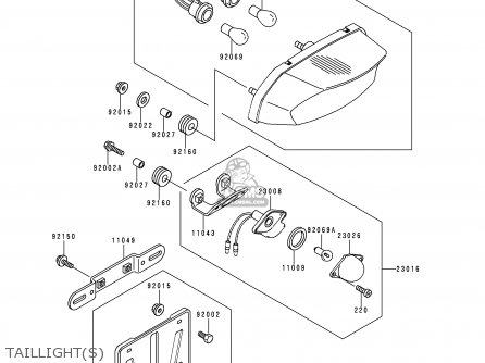 TAILLIGHT(S) - ZX750N1 NINJA ZX7RR 1996 EUROPE UK FR AR FG IT