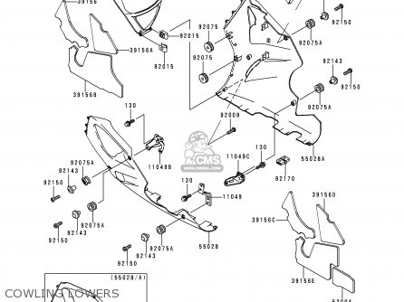 COWLING LOWERS - ZX750N1 NINJA ZX7RR 1996 EUROPE UK FR AR FG IT