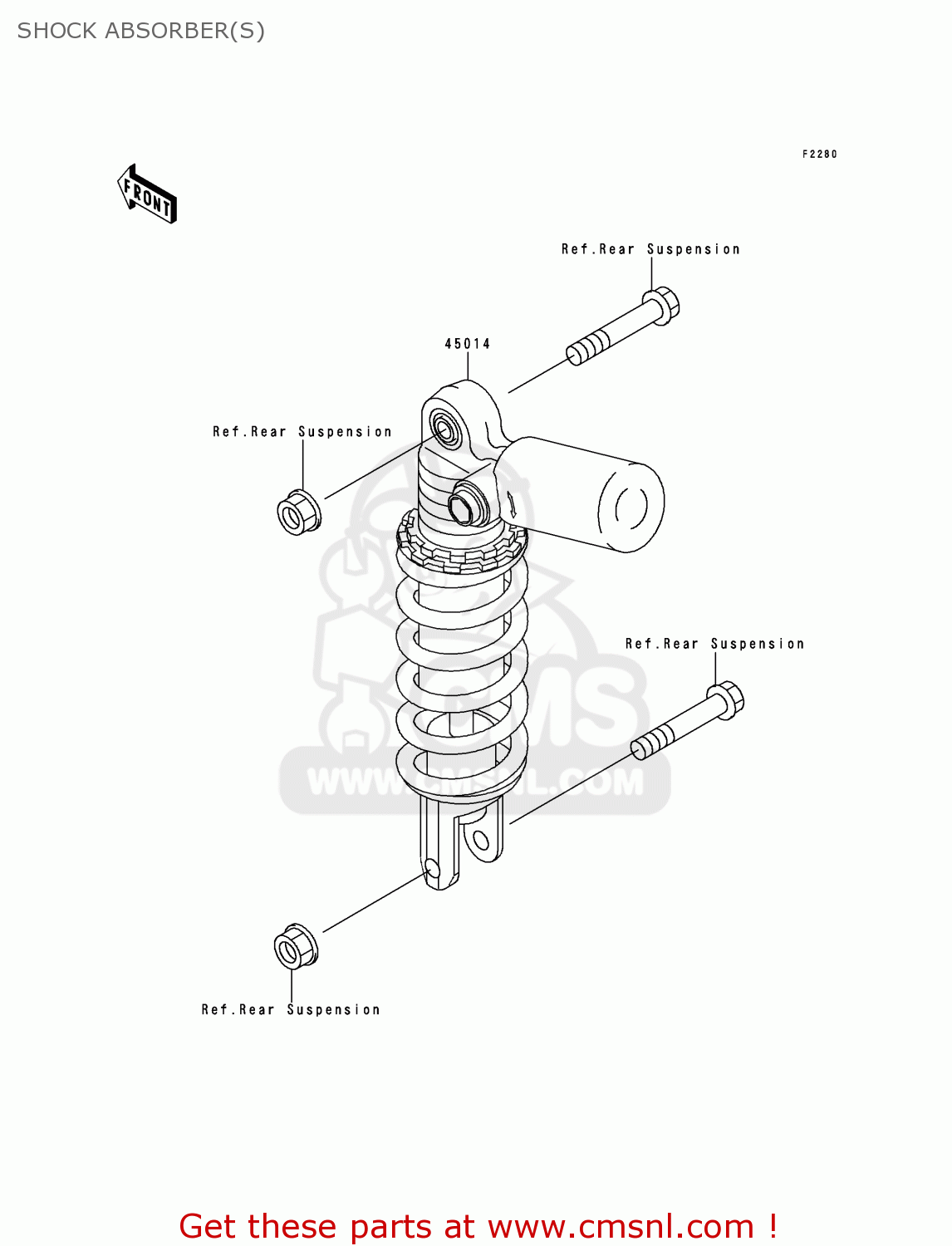 SHOCK ABSORBER(S) ZX750N1 NINJA ZX7RR 1996 USA CALIFORNIA CANADA