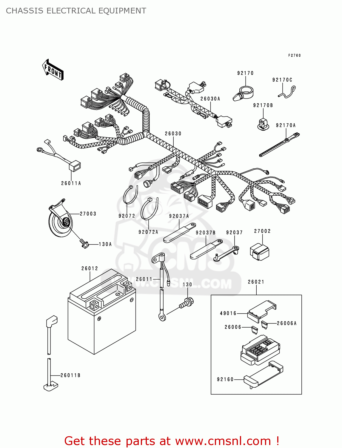 CHASSIS ELECTRICAL EQUIPMENT ZX750N1 NINJA ZX7RR 1996 USA CALIFORNIA CANADA