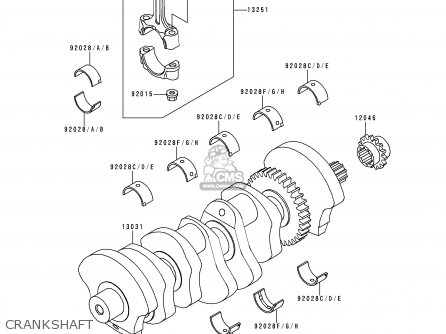 CRANKSHAFT - ZX750N1 NINJA ZX7RR 1996 USA CALIFORNIA CANADA