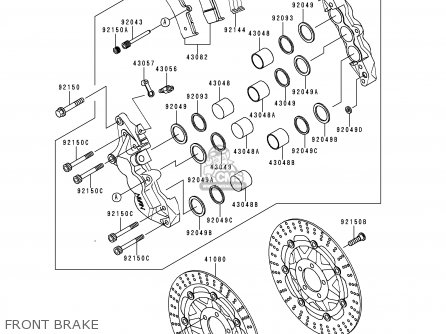 FRONT BRAKE - ZX750N1 NINJA ZX7RR 1996 USA CALIFORNIA CANADA