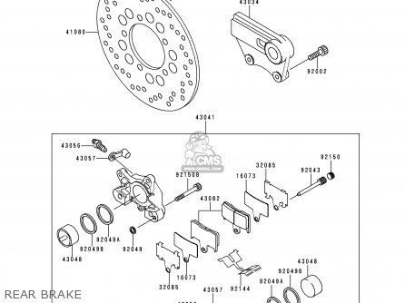 REAR BRAKE - ZX750N1 NINJA ZX7RR 1996 USA CALIFORNIA CANADA