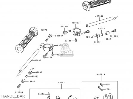 HANDLEBAR - ZX750N1 NINJA ZX7RR 1996 USA CALIFORNIA CANADA