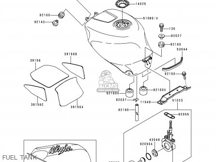 FUEL TANK - ZX750N1 NINJA ZX7RR 1996 USA CALIFORNIA CANADA