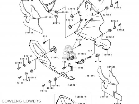 COWLING LOWERS - ZX750N1 NINJA ZX7RR 1996 USA CALIFORNIA CANADA