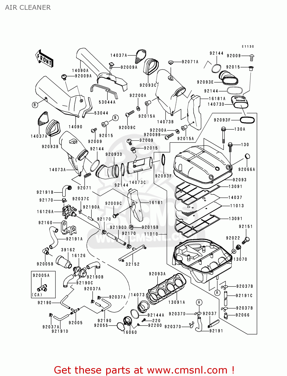 AIR CLEANER ZX750N2 NINJA ZX7RR 1997 CANADA