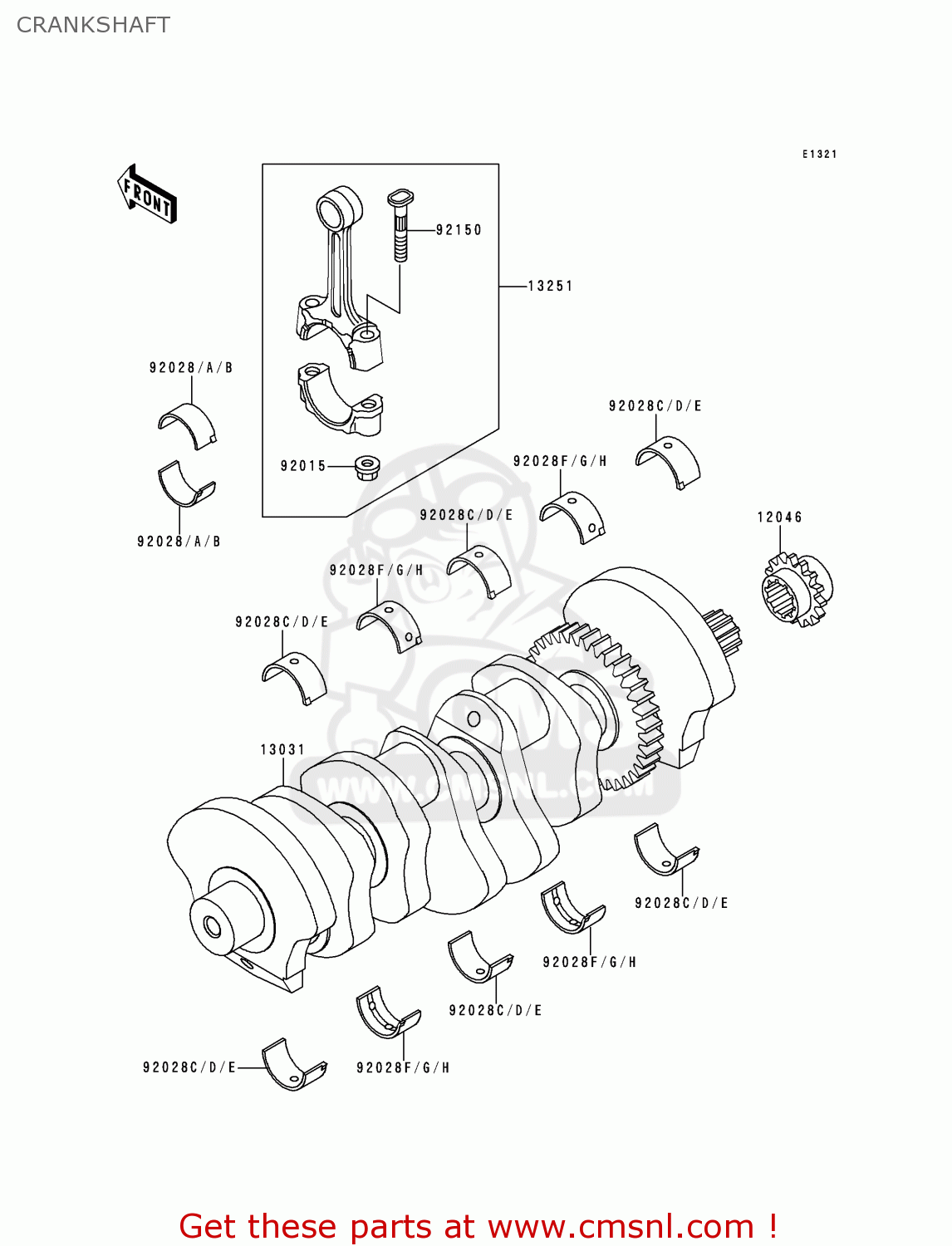CRANKSHAFT ZX750N2 NINJA ZX7RR 1997 CANADA