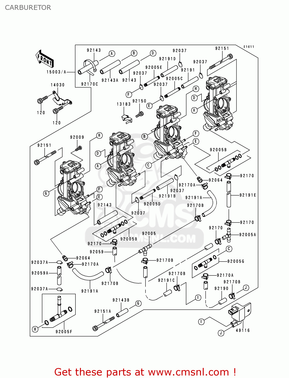 CARBURETOR ZX750N2 NINJA ZX7RR 1997 CANADA