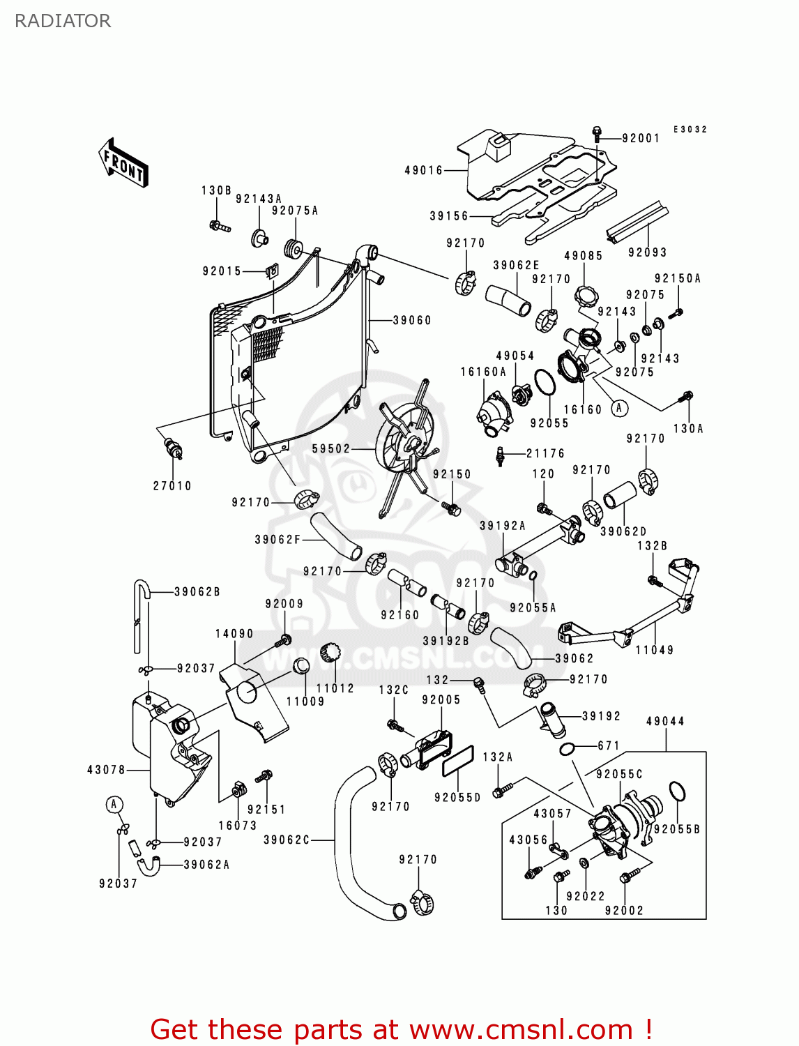 RADIATOR ZX750N2 NINJA ZX7RR 1997 CANADA
