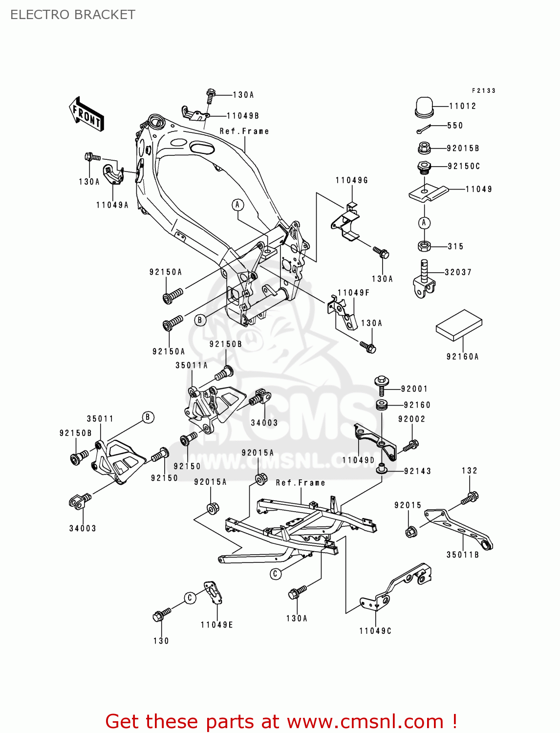 ELECTRO BRACKET ZX750N2 NINJA ZX7RR 1997 CANADA