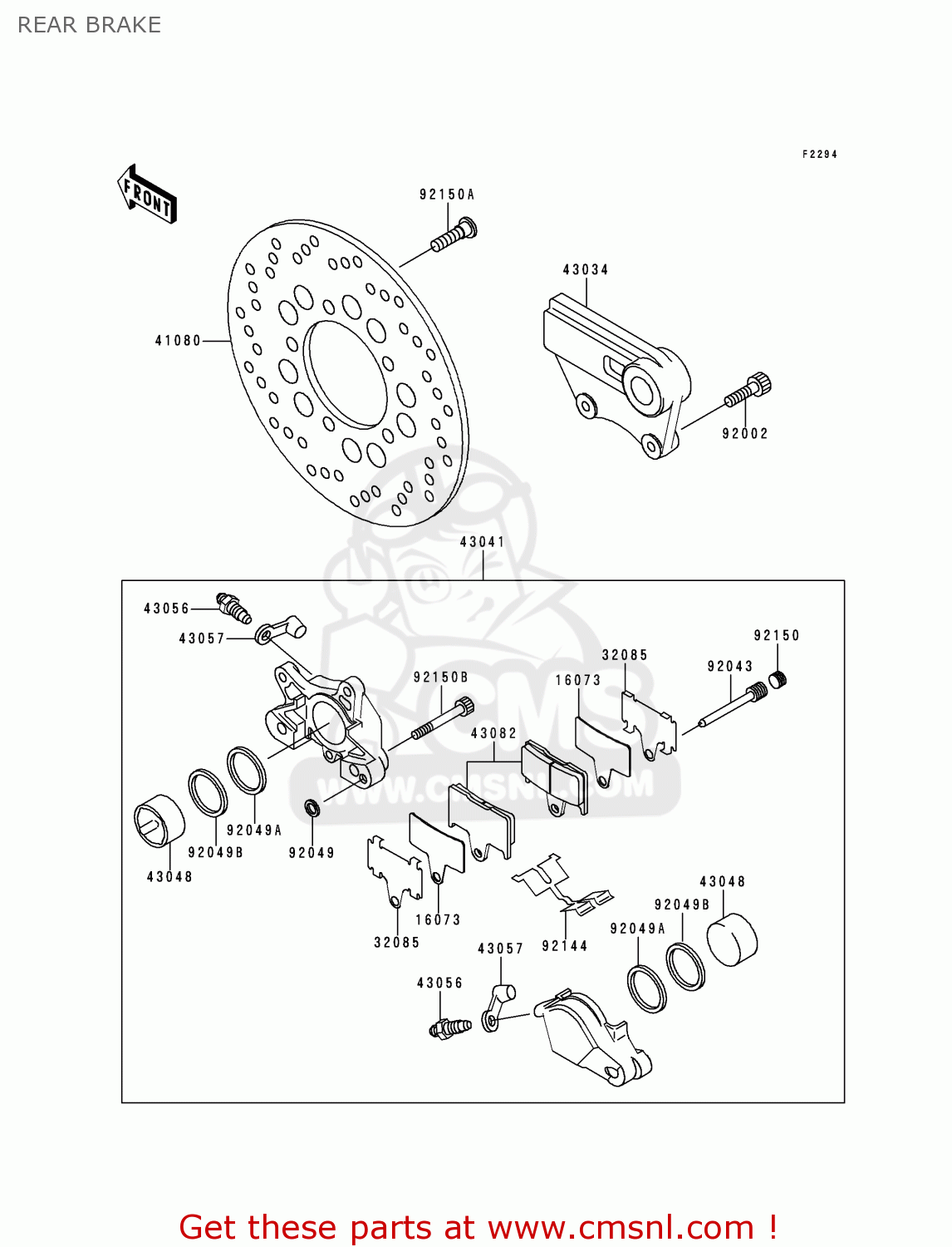 REAR BRAKE ZX750N2 NINJA ZX7RR 1997 CANADA