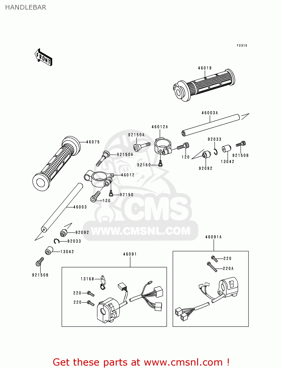 HANDLEBAR ZX750N2 NINJA ZX7RR 1997 CANADA