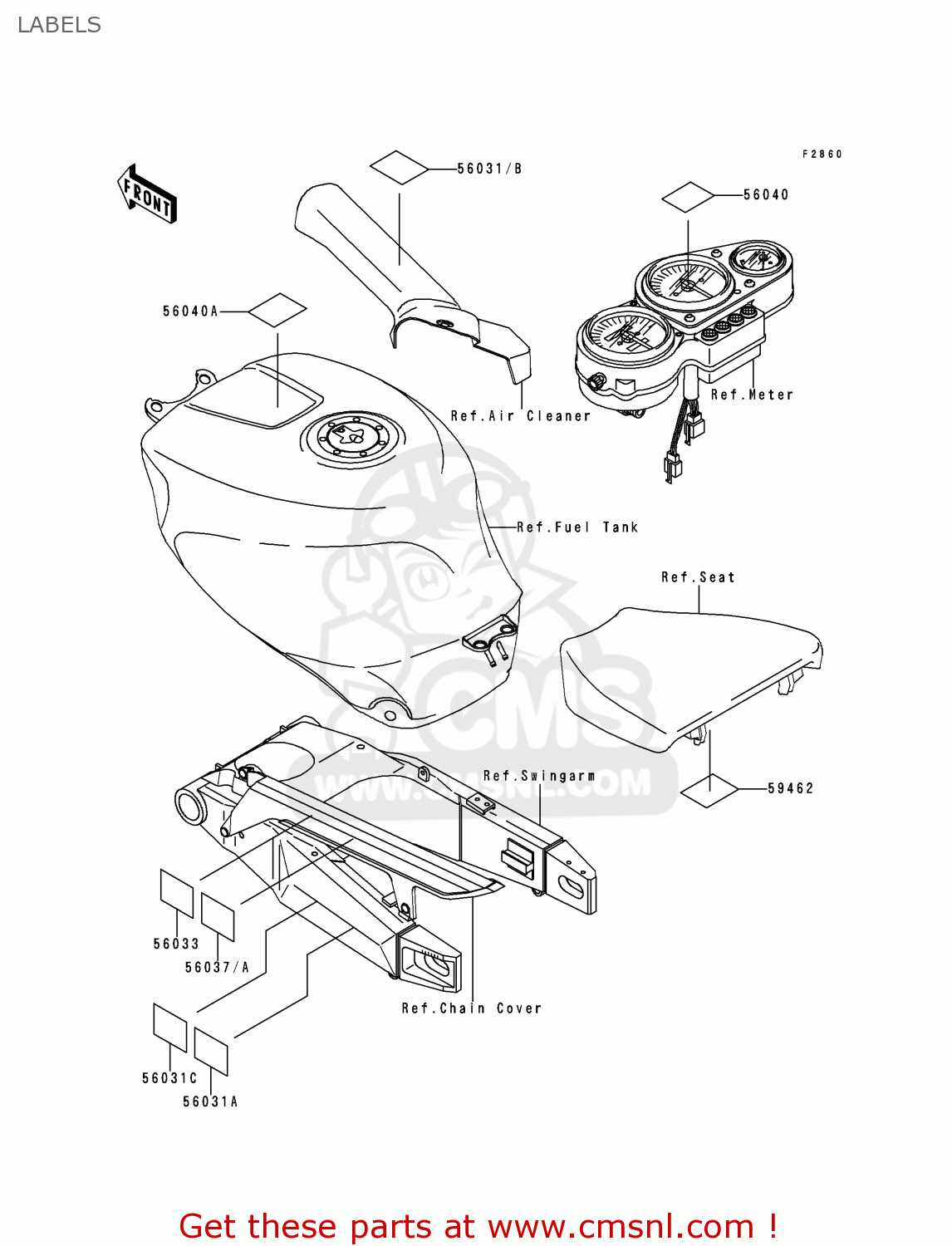 LABELS ZX750N2 NINJA ZX7RR 1997 CANADA