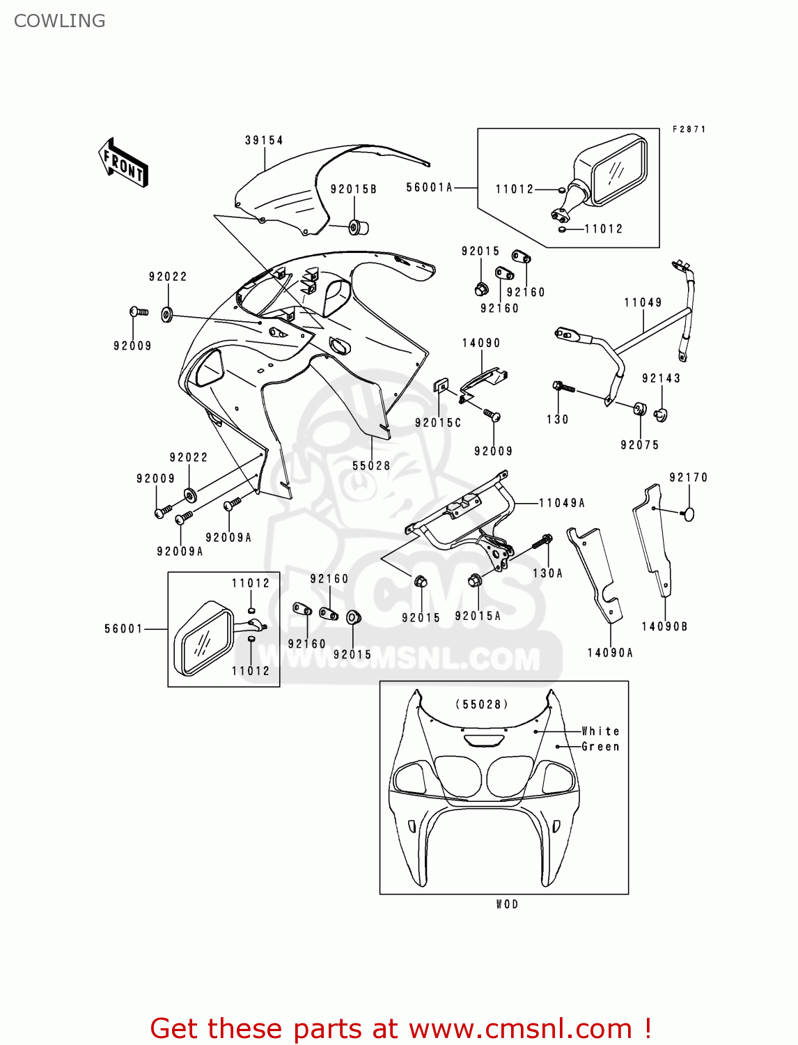 COWLING ZX750N2 NINJA ZX7RR 1997 CANADA