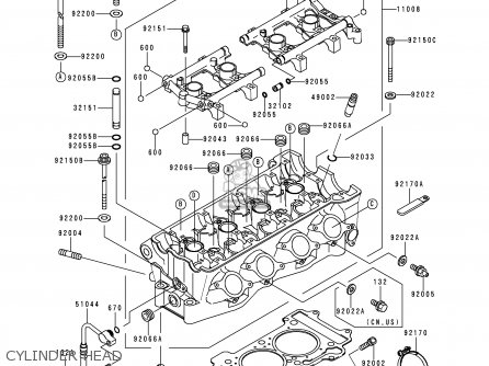 CYLINDER HEAD - ZX750N2 NINJA ZX7RR 1997 CANADA