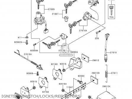IGNITION SWITCH/LOCKS/REFLECTORS - ZX750N2 NINJA ZX7RR 1997 CANADA