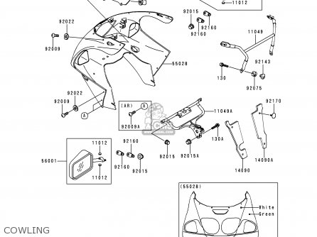 Kawasaki ZX750N2 NINJA ZX7RR 1997 NETHERLANDS AR parts lists