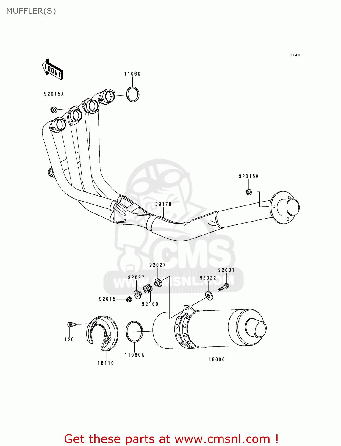 MUFFLER(S) ZX750N2 NINJA ZX7RR 1997 NETHERLANDS AR