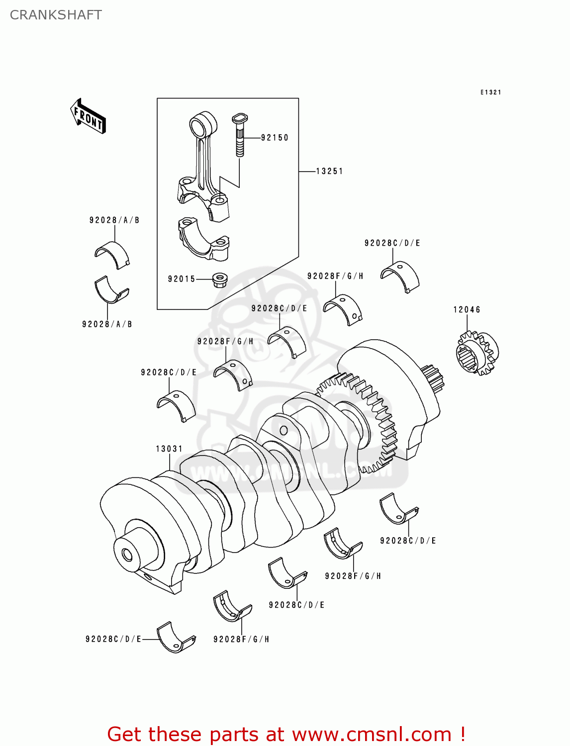CRANKSHAFT ZX750N2 NINJA ZX7RR 1997 NETHERLANDS AR