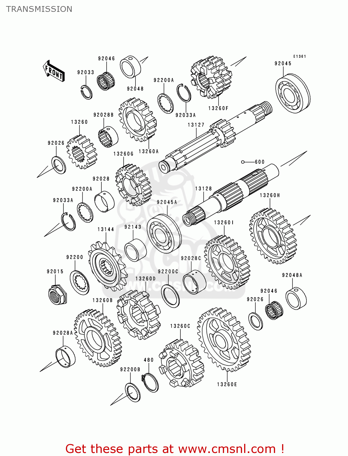 TRANSMISSION ZX750N2 NINJA ZX7RR 1997 NETHERLANDS AR