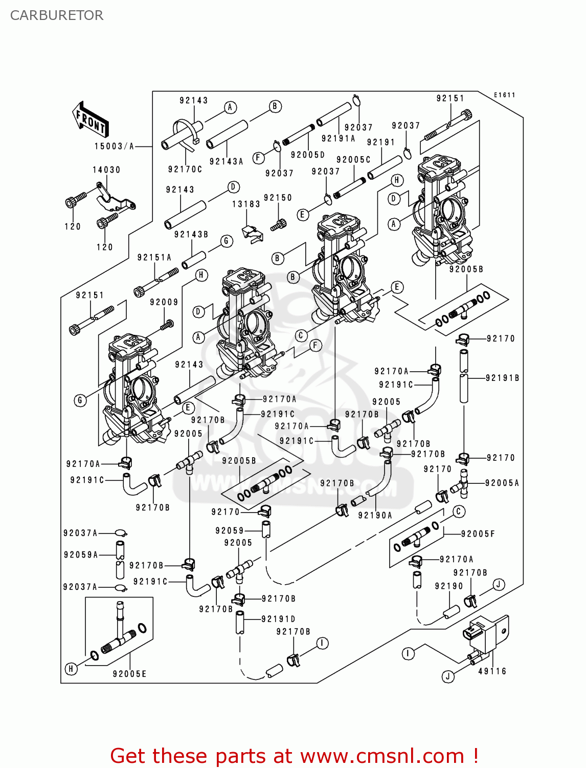 CARBURETOR ZX750N2 NINJA ZX7RR 1997 NETHERLANDS AR