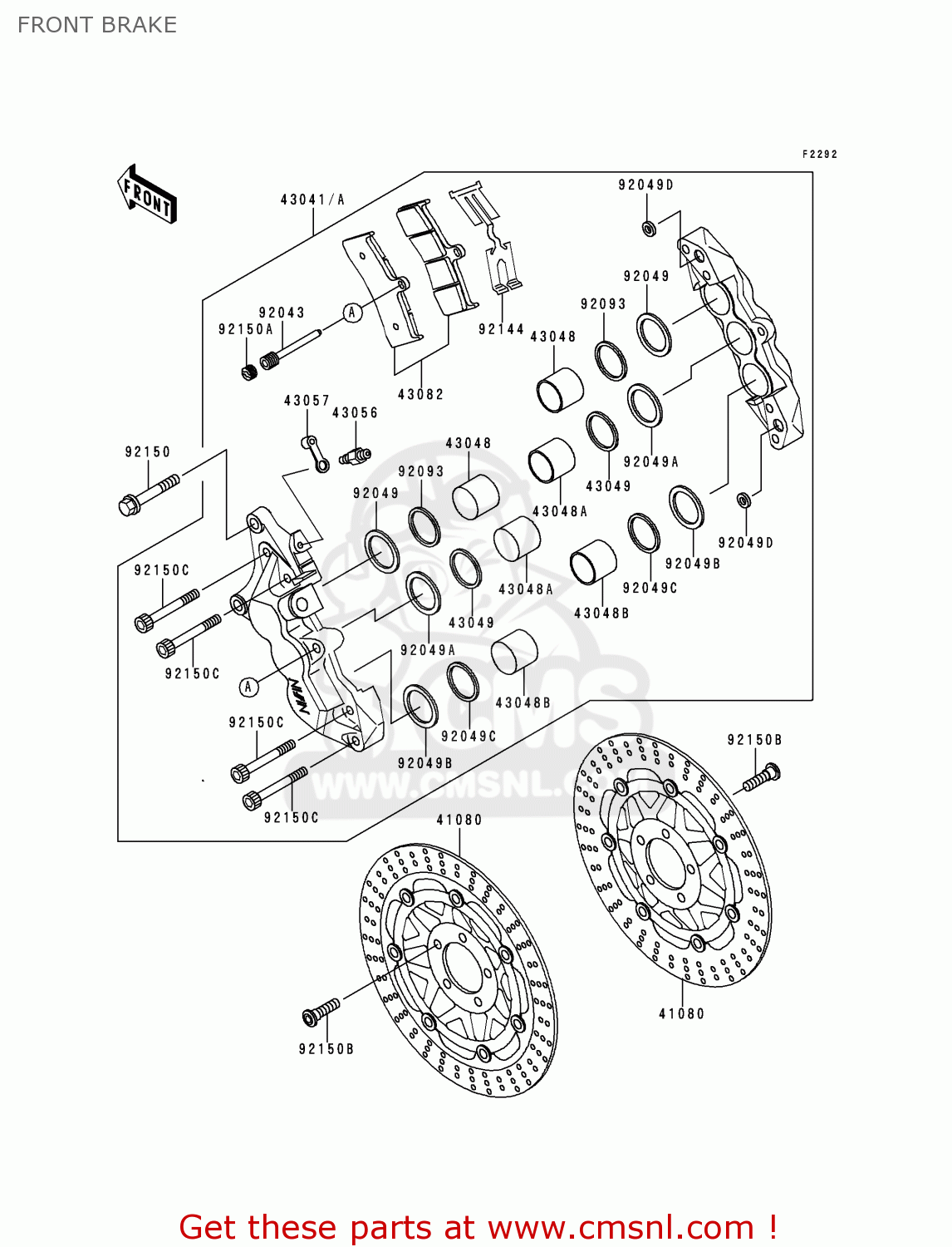 FRONT BRAKE ZX750N2 NINJA ZX7RR 1997 NETHERLANDS AR
