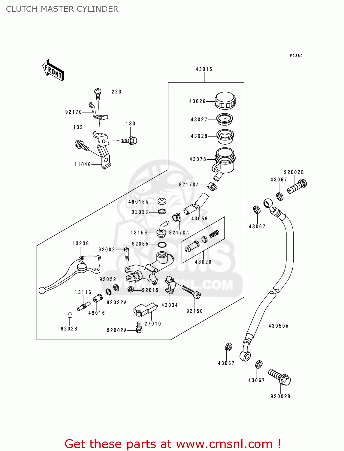 CLUTCH MASTER CYLINDER ZX750N2 NINJA ZX7RR 1997 NETHERLANDS AR