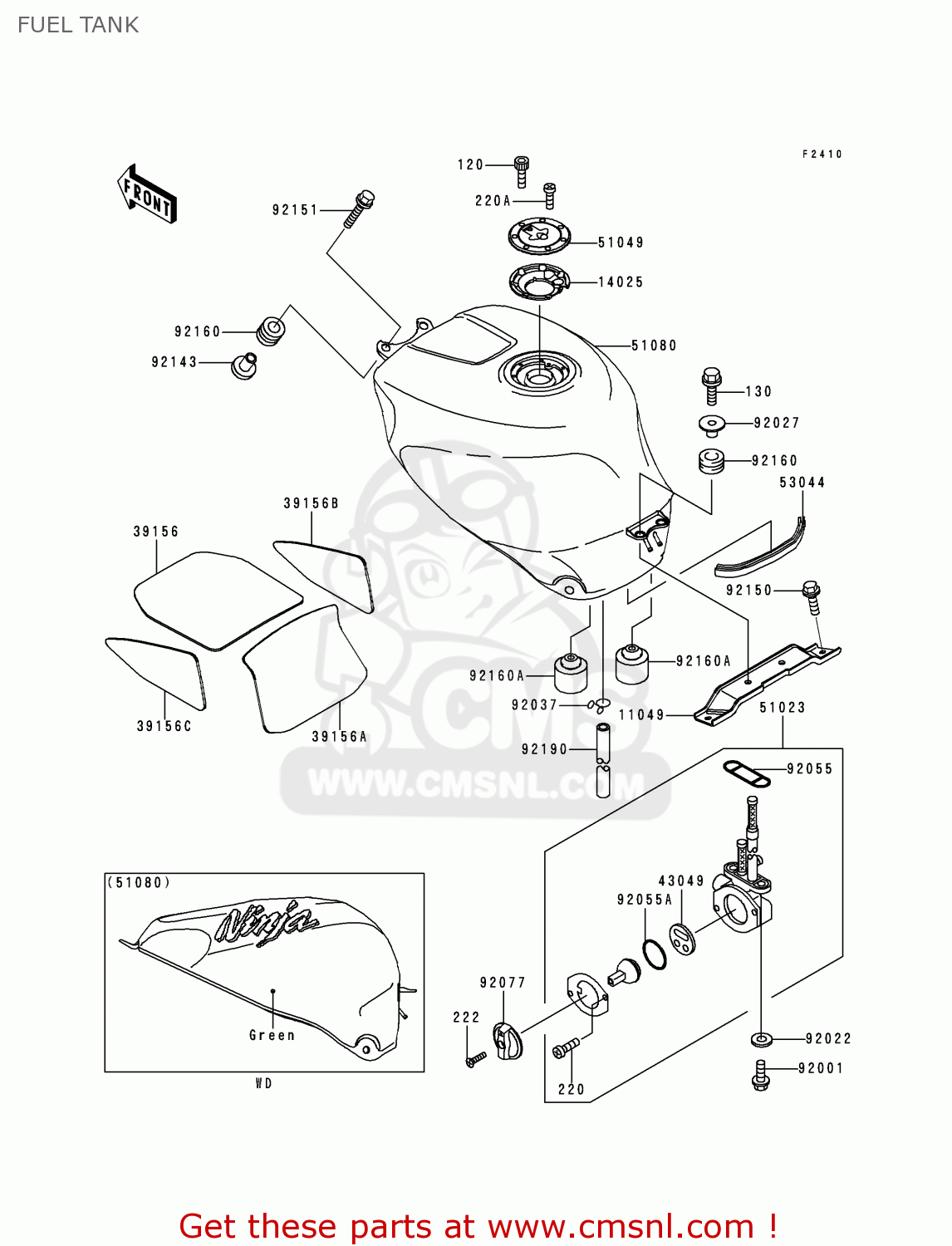 FUEL TANK ZX750N2 NINJA ZX7RR 1997 NETHERLANDS AR