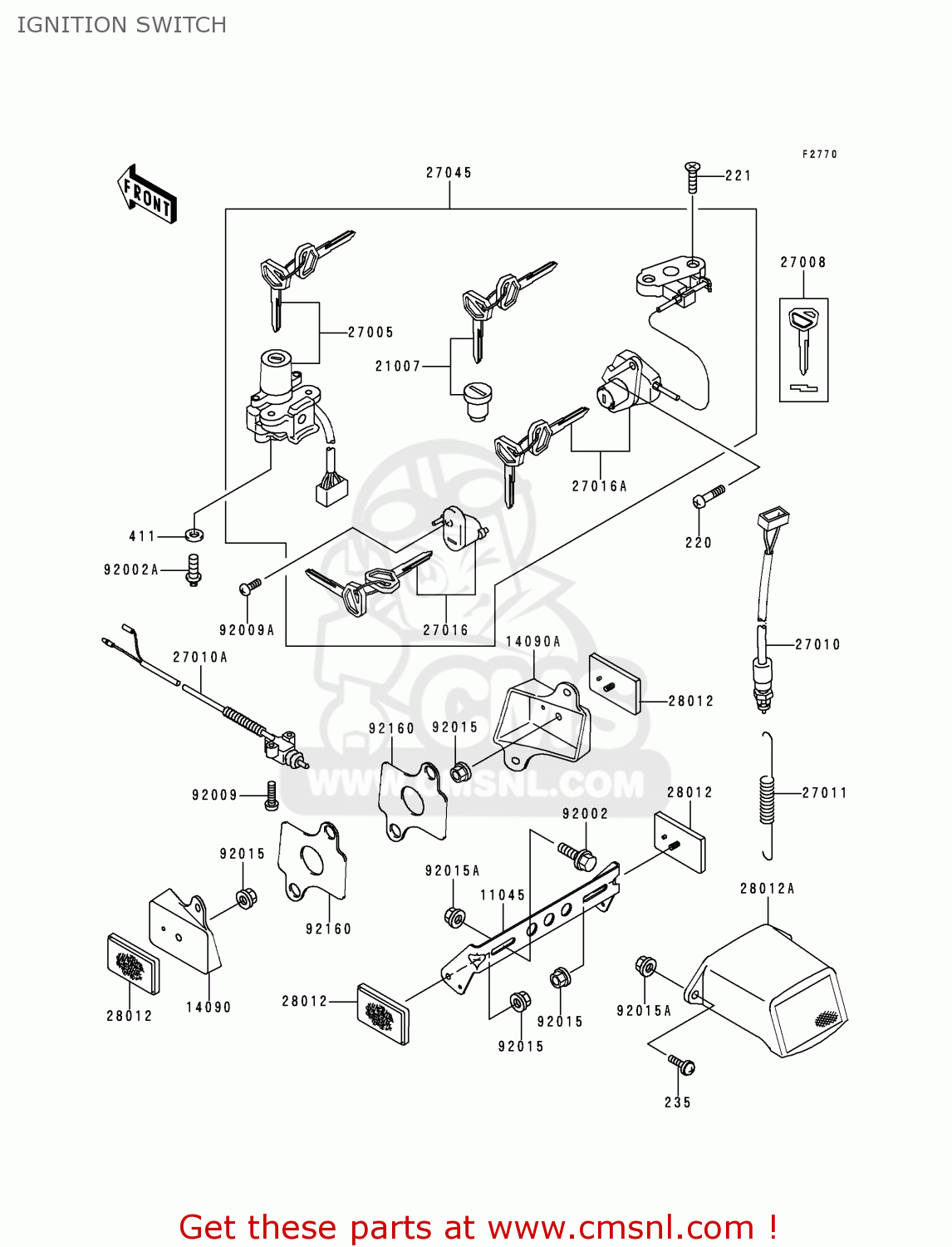 IGNITION SWITCH ZX750N2 NINJA ZX7RR 1997 NETHERLANDS AR