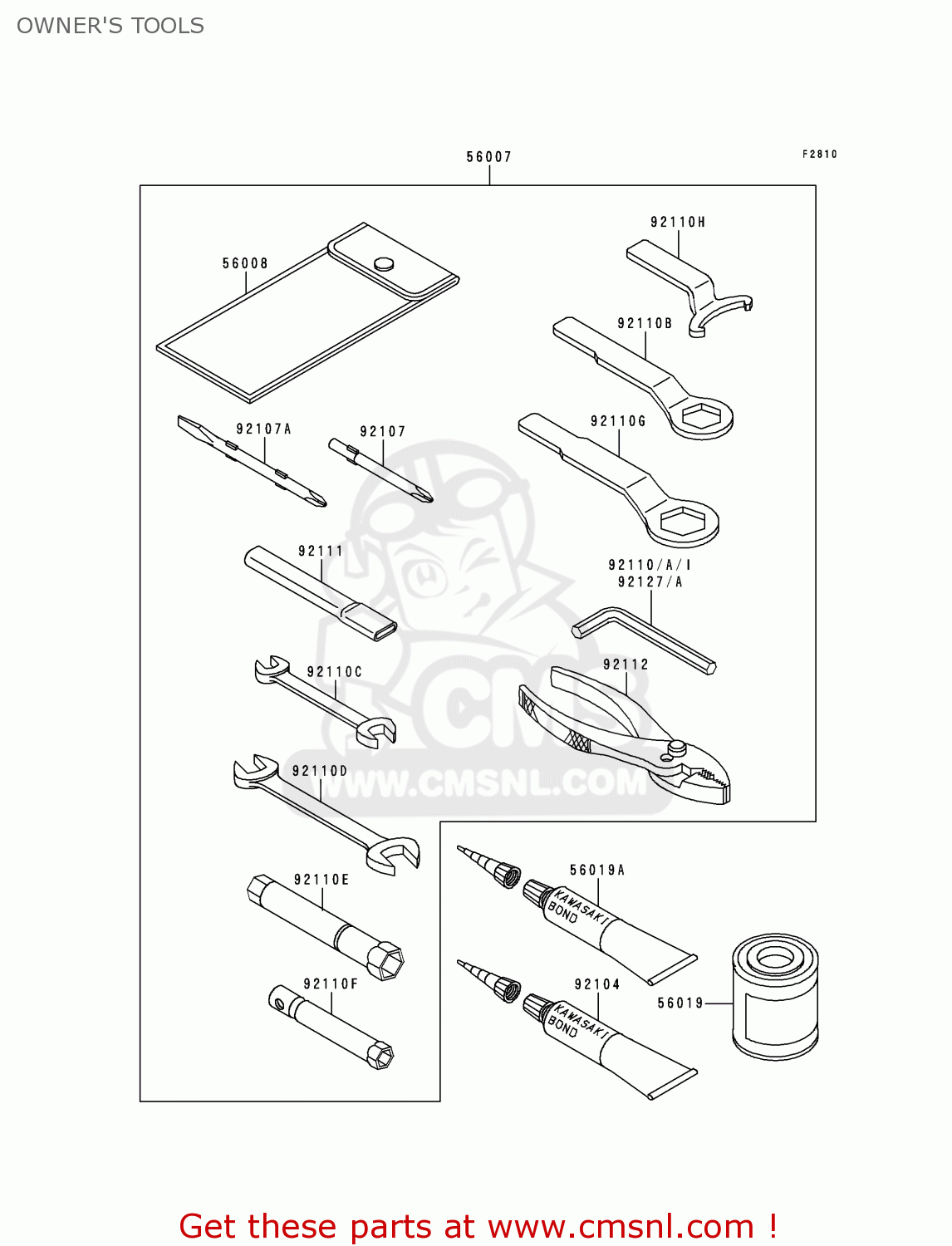 OWNER'S TOOLS ZX750N2 NINJA ZX7RR 1997 NETHERLANDS AR