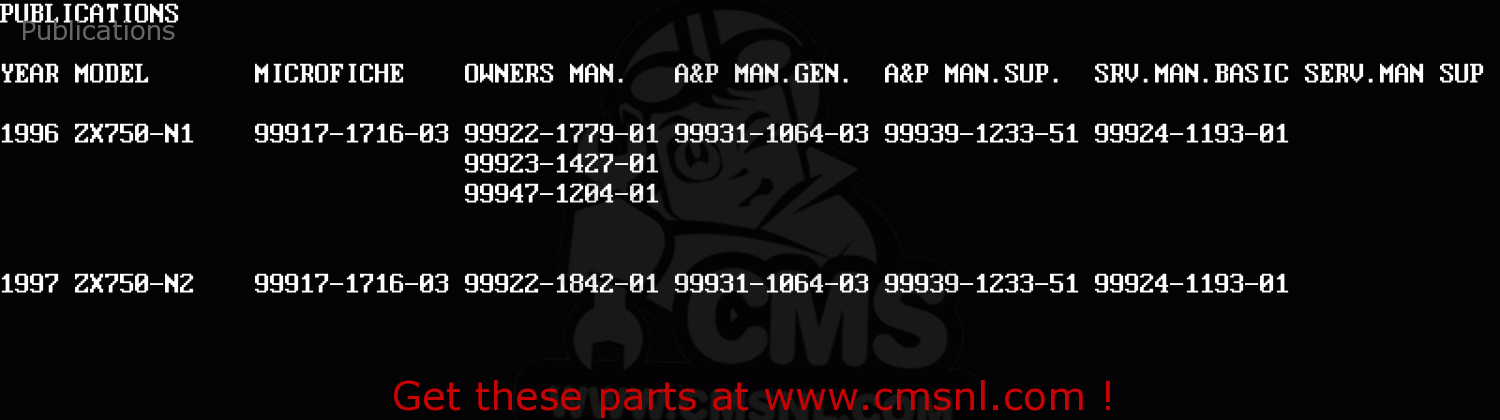 Publications ZX750N2 NINJA ZX7RR 1997 NETHERLANDS AR