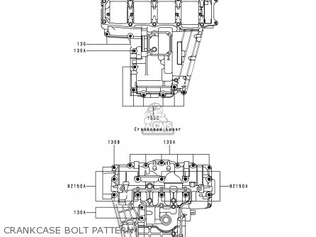 CRANKCASE BOLT PATTERN - ZX750N2 NINJA ZX7RR 1997 NETHERLANDS AR