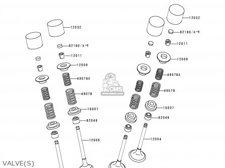 VALVE(S) - ZX750P1 NINJA ZX7R 1996 EUROPE UK FR NL AR FG GR IT NR SD SP ST