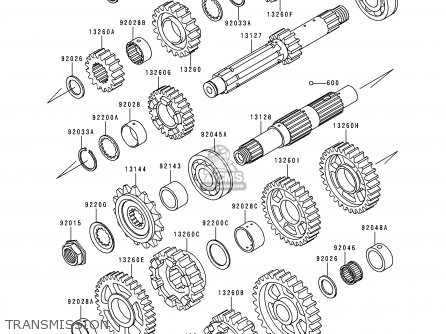 TRANSMISSION - ZX750P1 NINJA ZX7R 1996 EUROPE UK FR NL AR FG GR IT NR SD SP ST