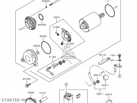 STARTER MOTOR - ZX750P1 NINJA ZX7R 1996 EUROPE UK FR NL AR FG GR IT NR SD SP ST