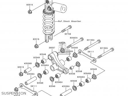 SUSPENSION - ZX750P1 NINJA ZX7R 1996 EUROPE UK FR NL AR FG GR IT NR SD SP ST