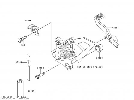 BRAKE PEDAL - ZX750P1 NINJA ZX7R 1996 EUROPE UK FR NL AR FG GR IT NR SD SP ST