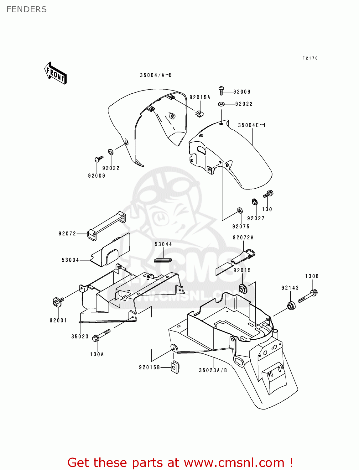 FENDERS ZX750P1 NINJA ZX7R 1996 USA CALIFORNIA CANADA