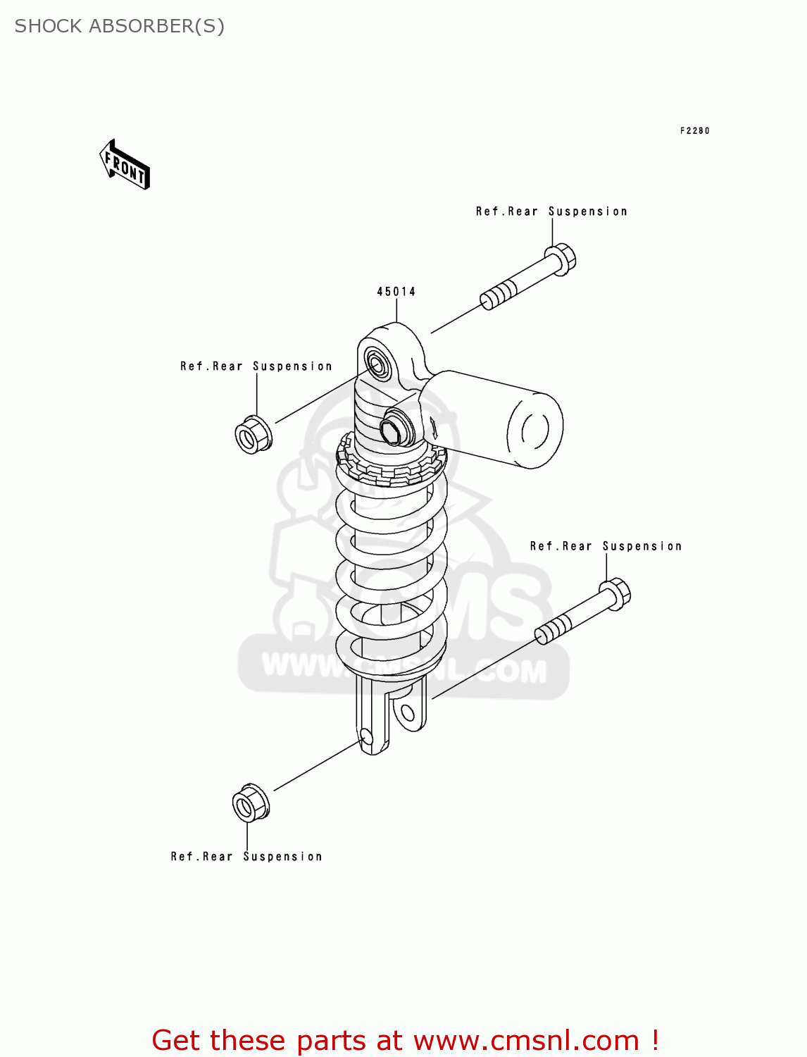 SHOCK ABSORBER(S) ZX750P1 NINJA ZX7R 1996 USA CALIFORNIA CANADA