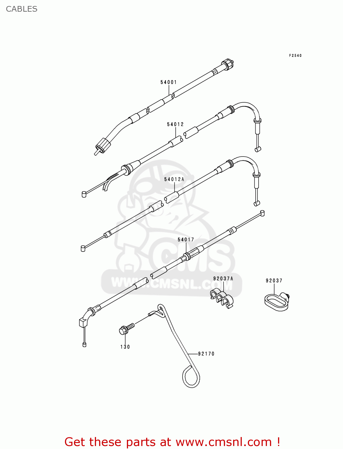 CABLES ZX750P1 NINJA ZX7R 1996 USA CALIFORNIA CANADA