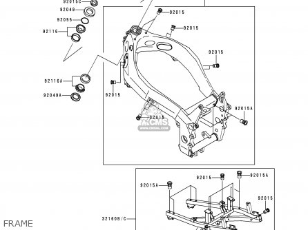 FRAME - ZX750P1 NINJA ZX7R 1996 USA CALIFORNIA CANADA