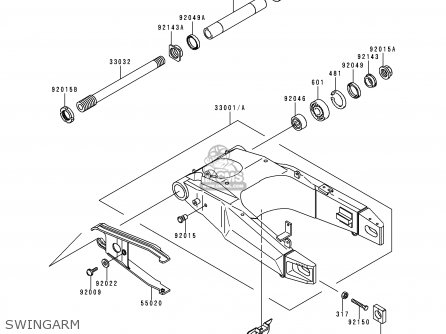 SWINGARM - ZX750P1 NINJA ZX7R 1996 USA CALIFORNIA CANADA