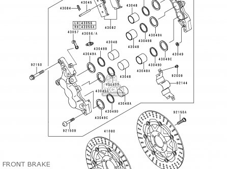 FRONT BRAKE - ZX750P1 NINJA ZX7R 1996 USA CALIFORNIA CANADA